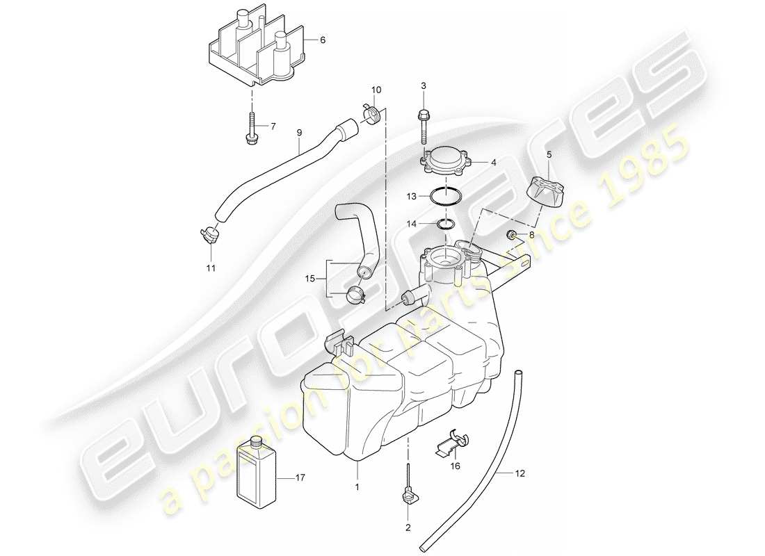 porsche 2007 (997-1) raffreddamento ad acqua 4 diagramma delle parti