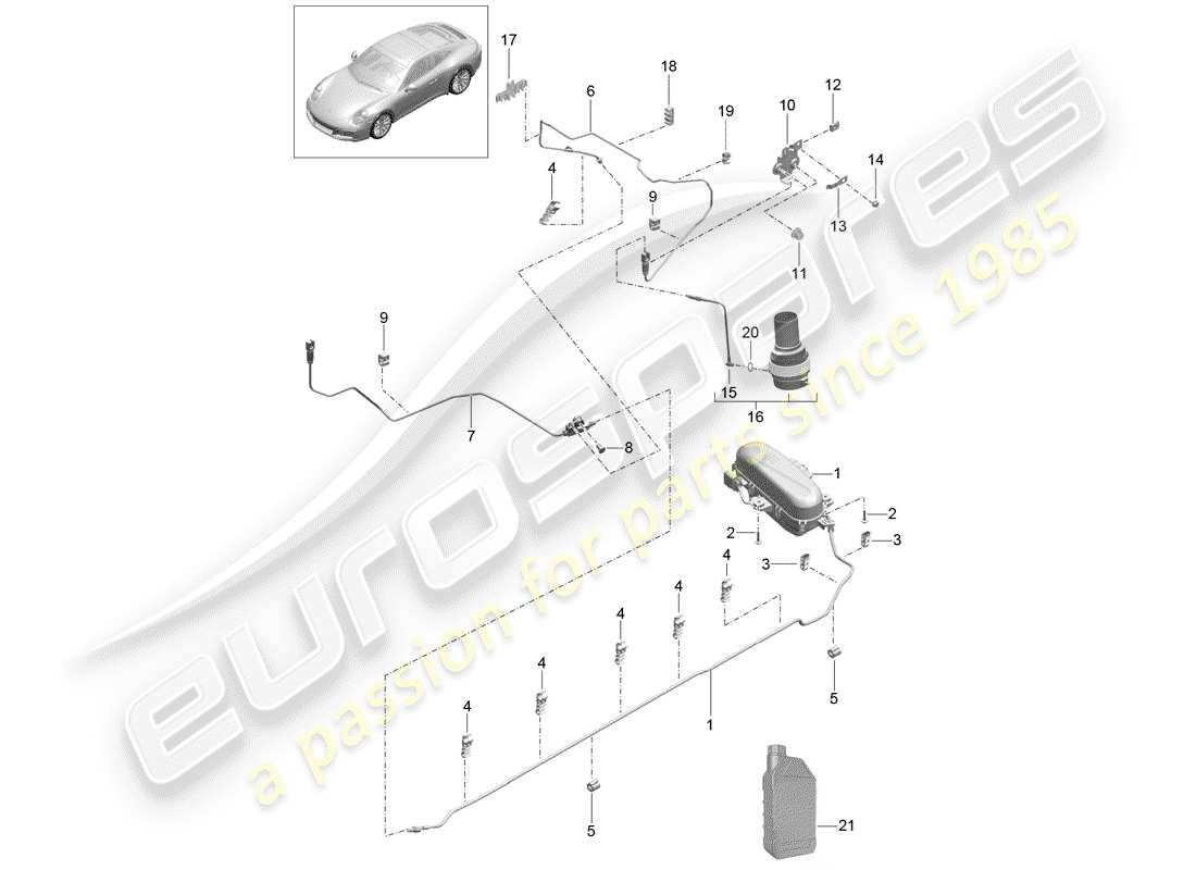 porsche 2019 (991-2) sistema autolivellante diagramma delle parti