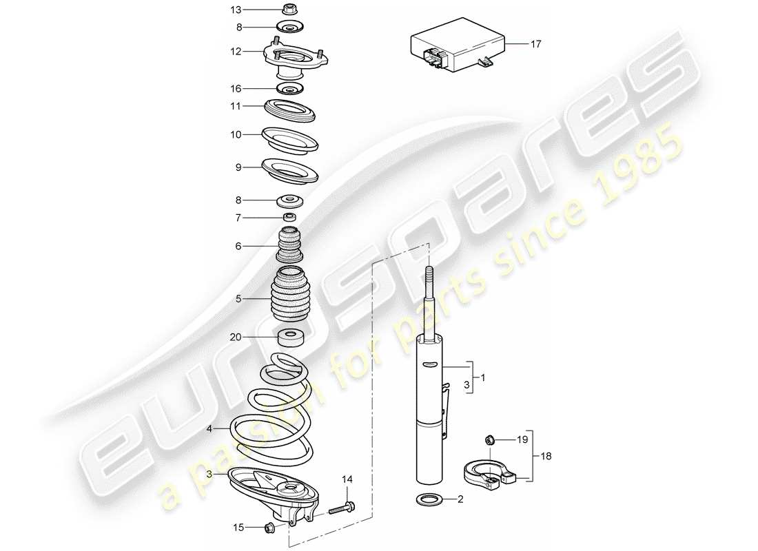 porsche 2007 (997-1) sospensione diagramma delle parti