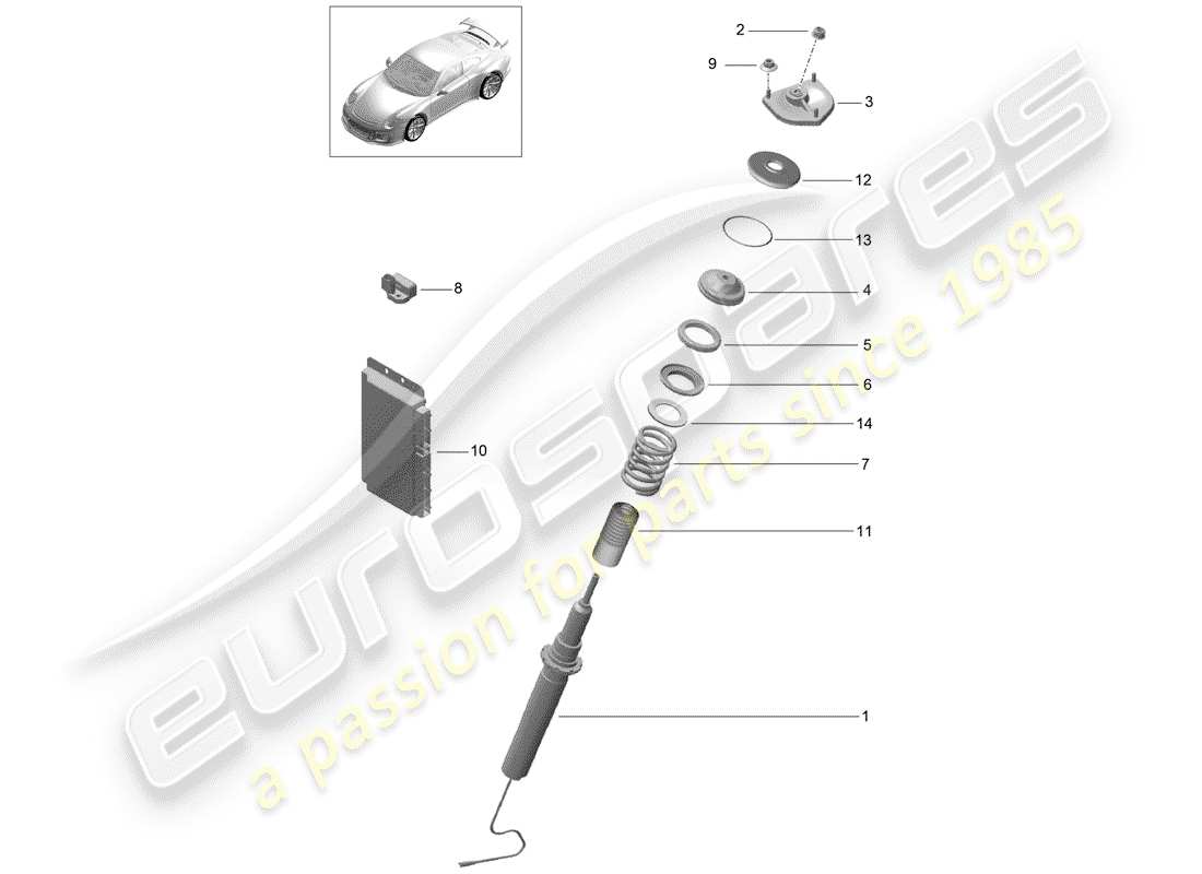 porsche 2016 (991-1 r/gt3/rs) ammortizzatore di vibrazioni diagramma delle parti