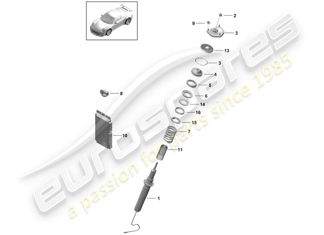 porsche 2016 (991-1 r/gt3/rs) ammortizzatore di vibrazioni schema delle parti