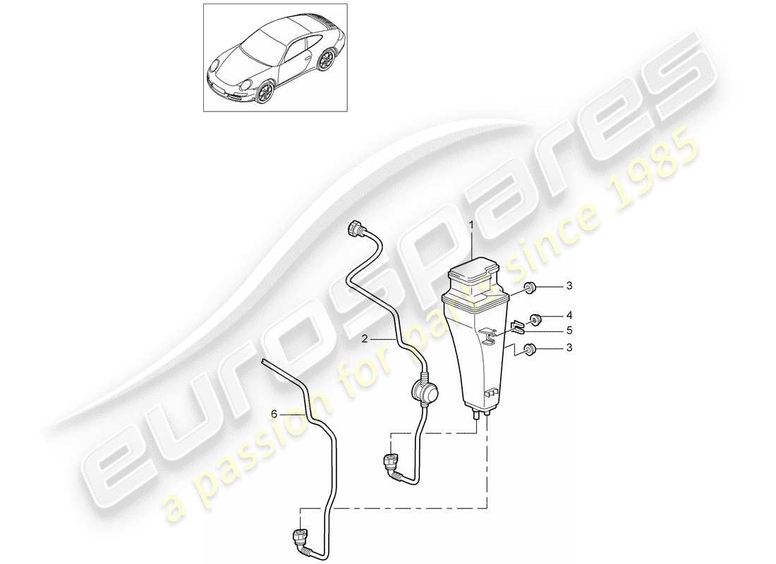 porsche 2012 (997-2) schema delle parti del contenitore per emissioni evaporative