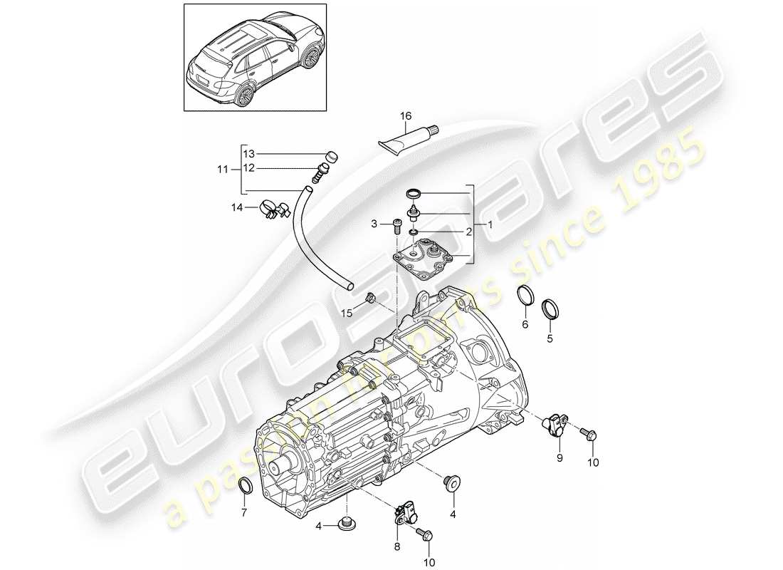 porsche 2013 (cayenne e2 92a) schema delle parti trasmissione di ricambio