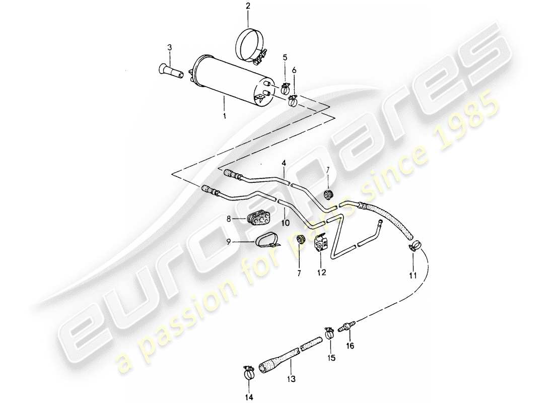 porsche 1992 (964) contenitore per emissioni evaporative diagramma delle parti