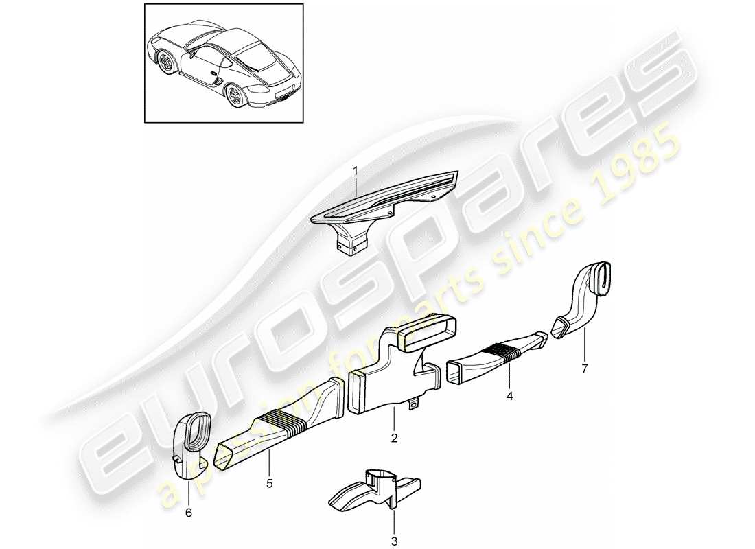 porsche 2010 (987 cayman) diagramma delle parti del riscaldatore