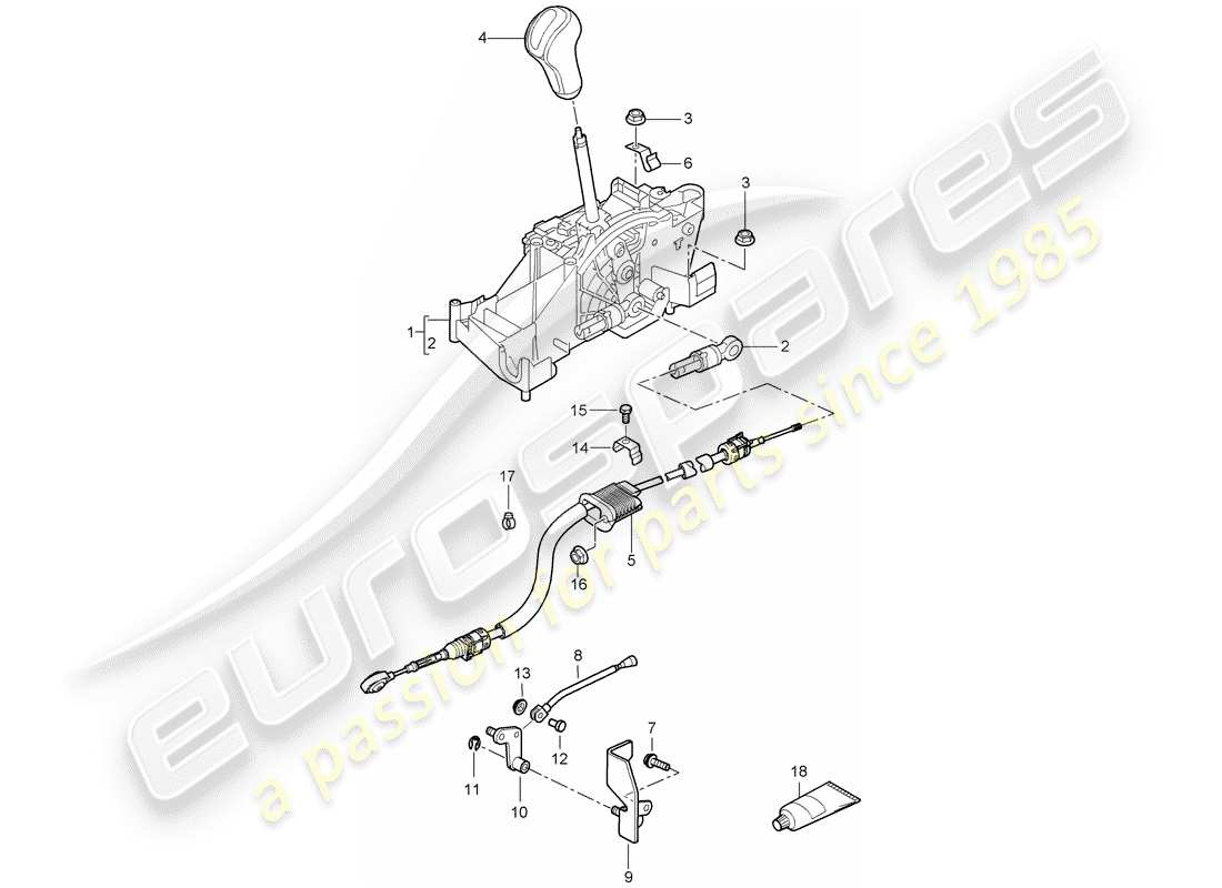 porsche 2006 (987 cayman) leva selettrice diagramma delle parti