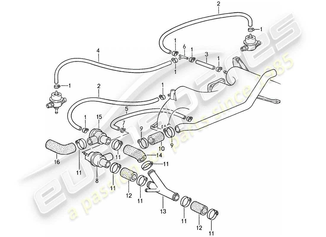 porsche 1987 (959) preparazione miscela 3 diagramma delle parti