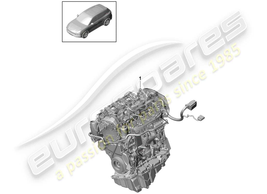 porsche 2018 (cayenne e3 9ya/9yb) motore sostitutivo diagramma delle parti
