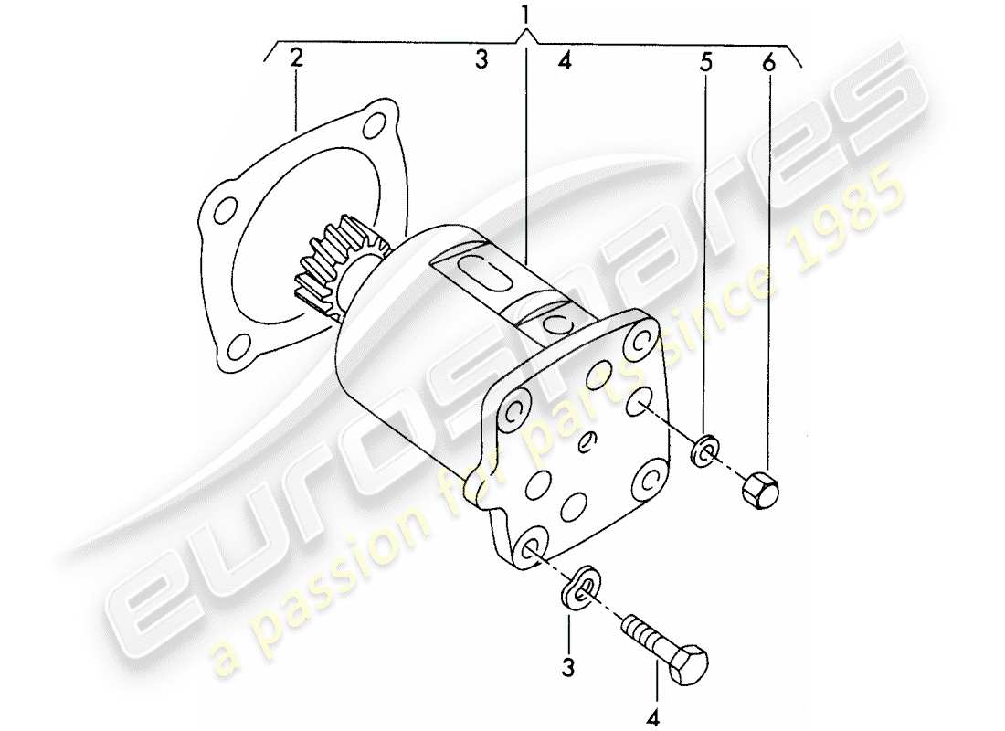 porsche 1963 (356b/356c) schema delle parti della pompa dell'olio