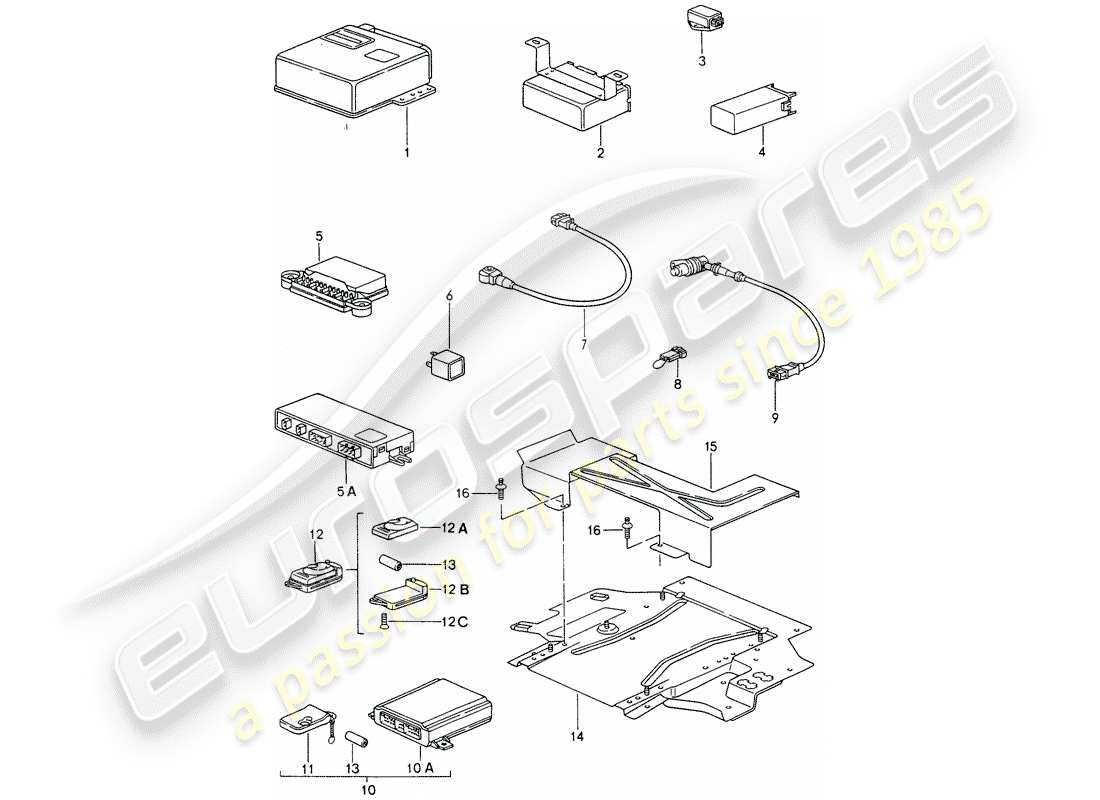 porsche 1995 (993) unità di controllo diagramma delle parti