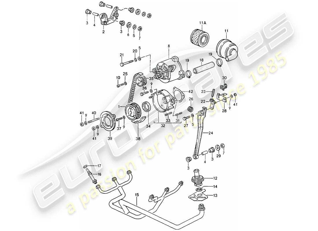 porsche 1990 (964) iniezione aria diagramma delle parti