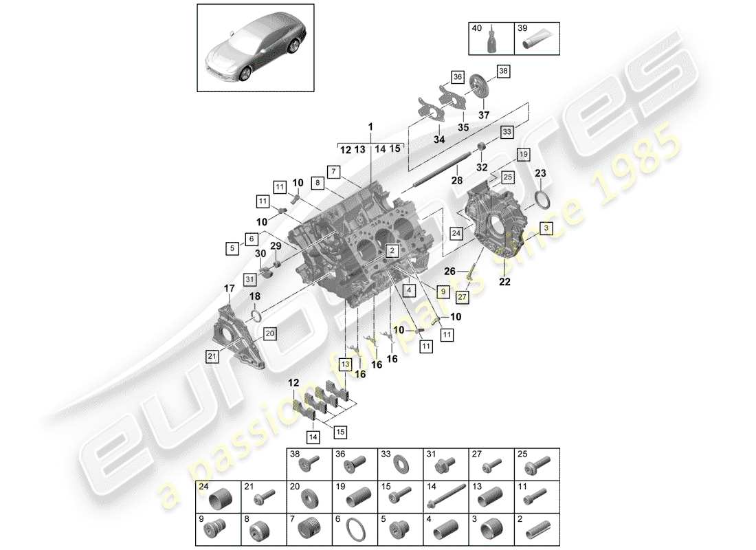 porsche 2019 (panamera 971-1) basamento diagramma delle parti