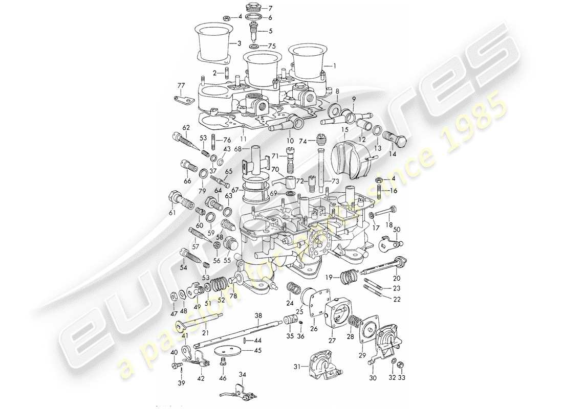 porsche 911/912 (1968) parti singole - carburatore - - weber - - - 40 ida 3c-3c1 - - m 090 7001 >> - - 40 ids 3c-3c1- - m 096 0502 >> - - 40 idt/idap 3c-3c1 - - - 40 idtp 3c-3c1 - - set di riparazione per manutenzione - guarnizione set - vedi illustrazione: diagramma delle parti