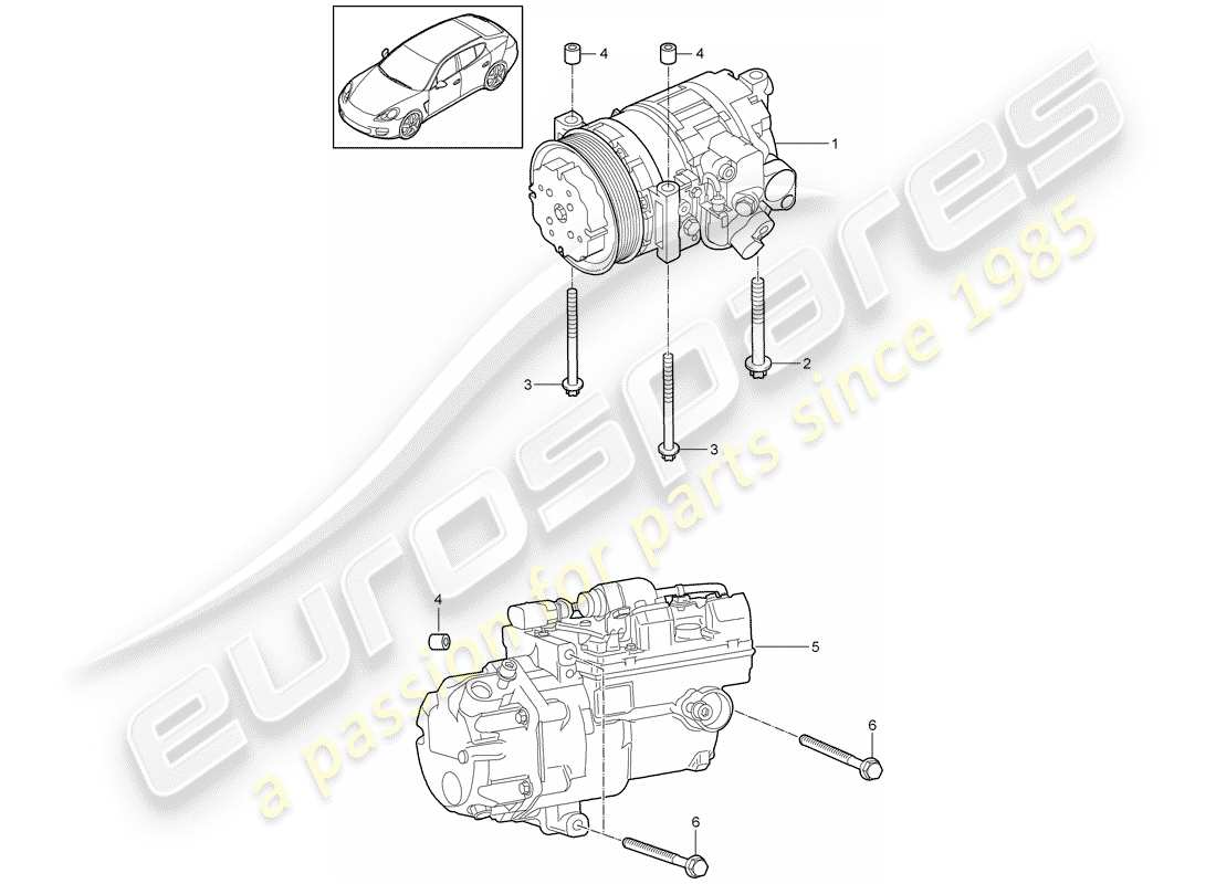 porsche 2011 (panamera 970) diagramma delle parti del compressore