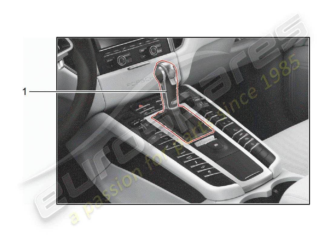porsche 2014 (tequipment macan) leva selettrice diagramma delle parti