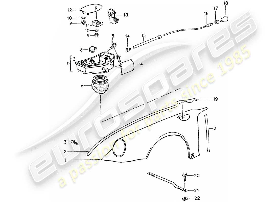 porsche 1990 (964) pannellatura esterna schema delle parti