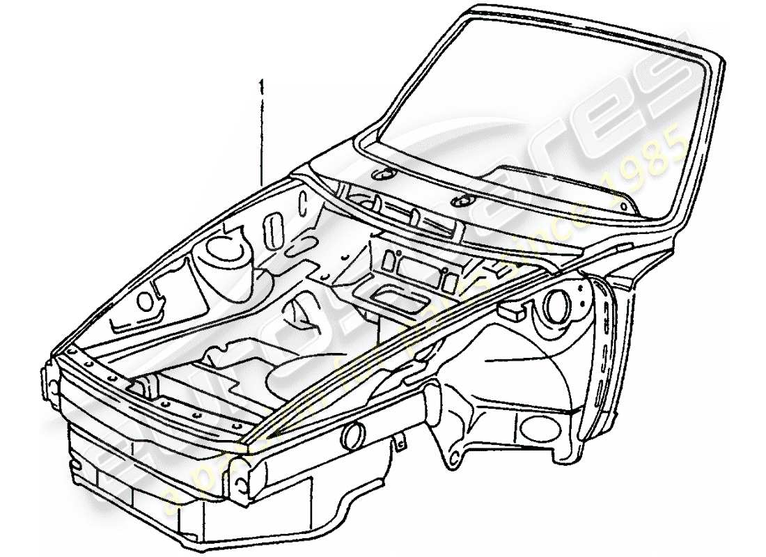porsche 1990 (964) schema delle parti frontale