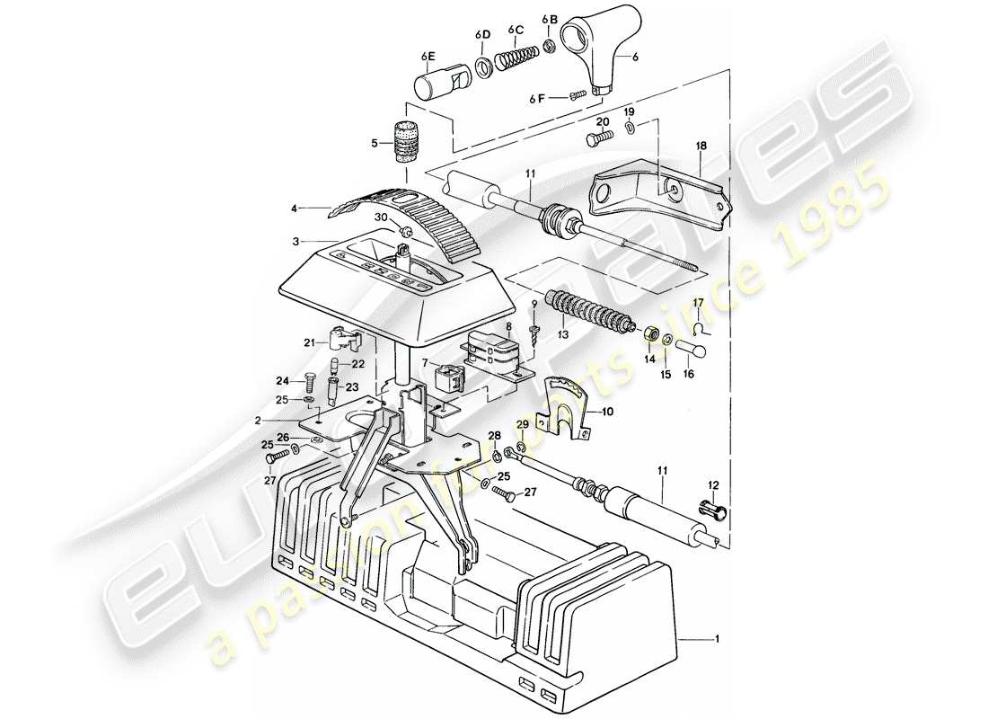porsche 1987 (924s) meccanismo di cambio - per - cambio automatico diagramma delle parti