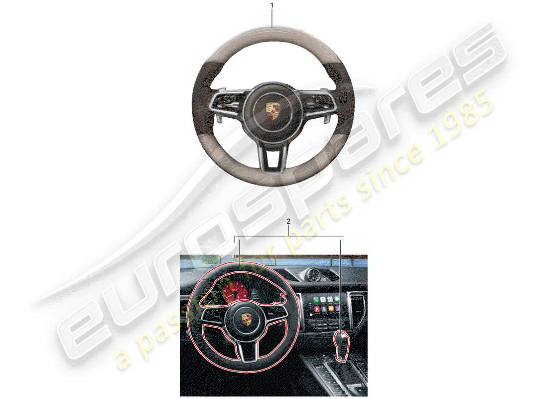 porsche 2016 (tequipment macan) volante diagramma delle parti