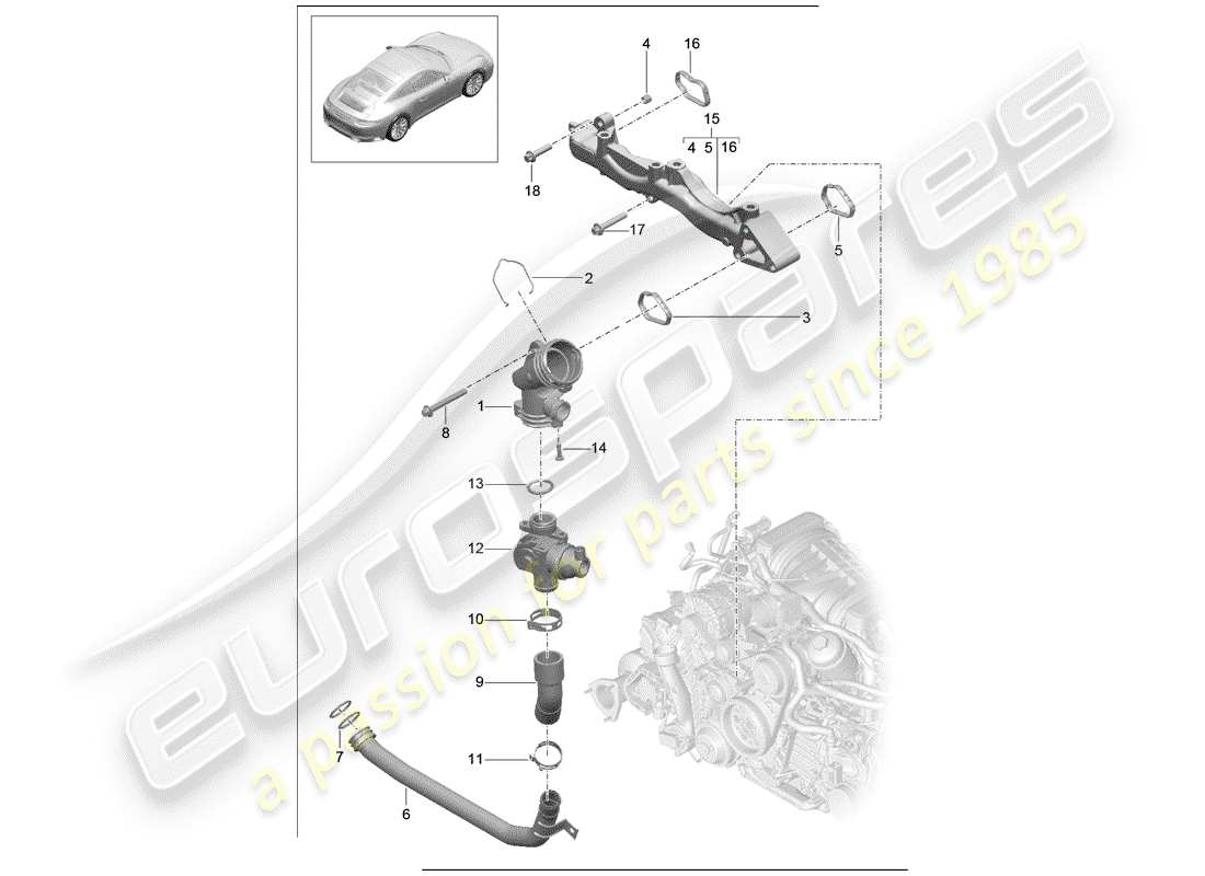 porsche 2020 (991-2) schema delle parti del sottotelaio