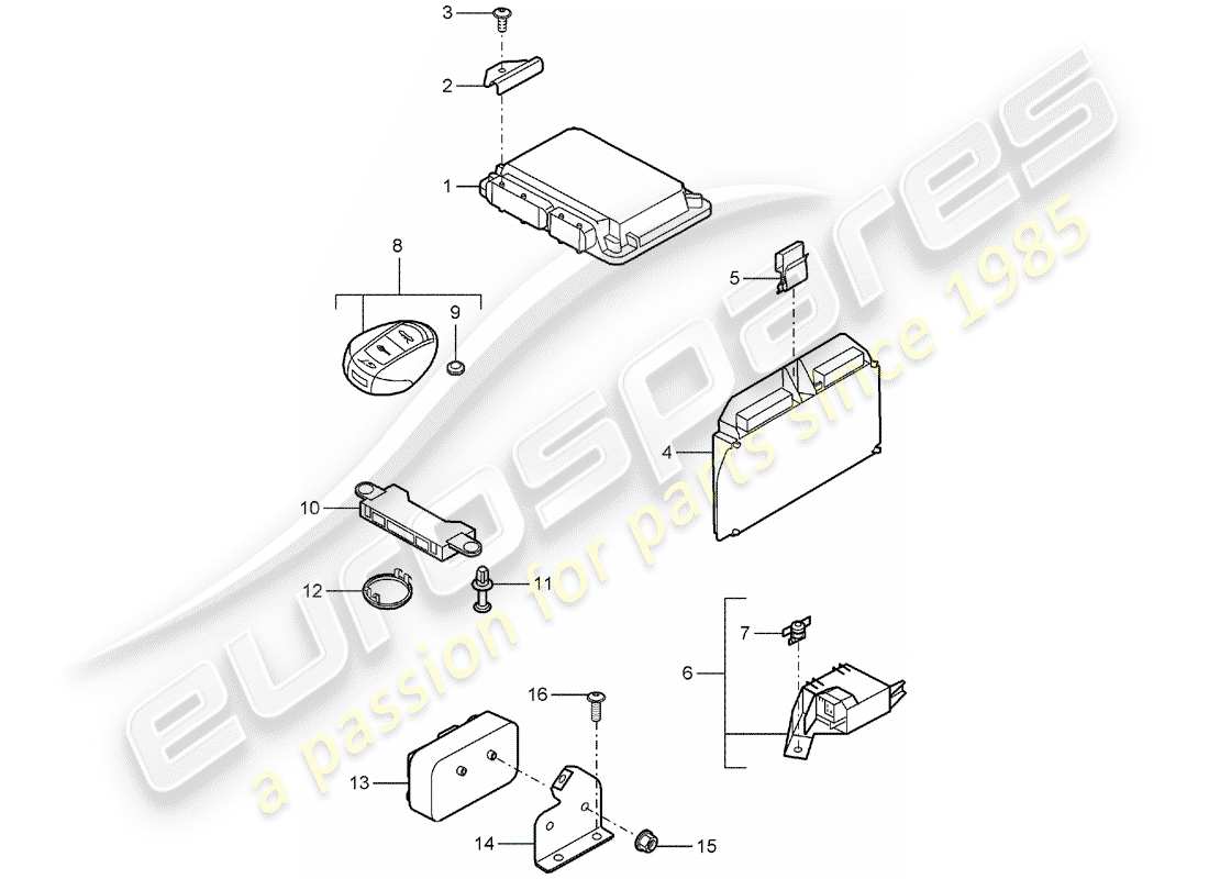 porsche 2005 (carrera gt) unità di controllo diagramma delle parti