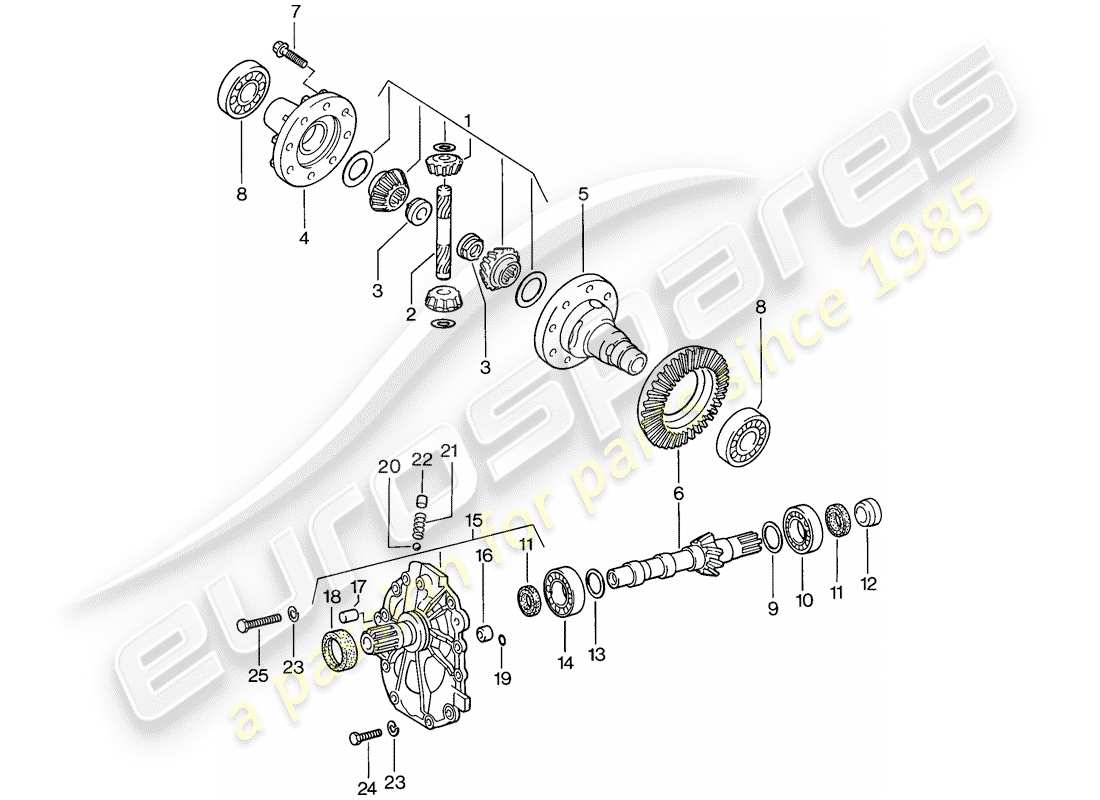 porsche 1983 (944) differenziale - cambio automatico diagramma delle parti