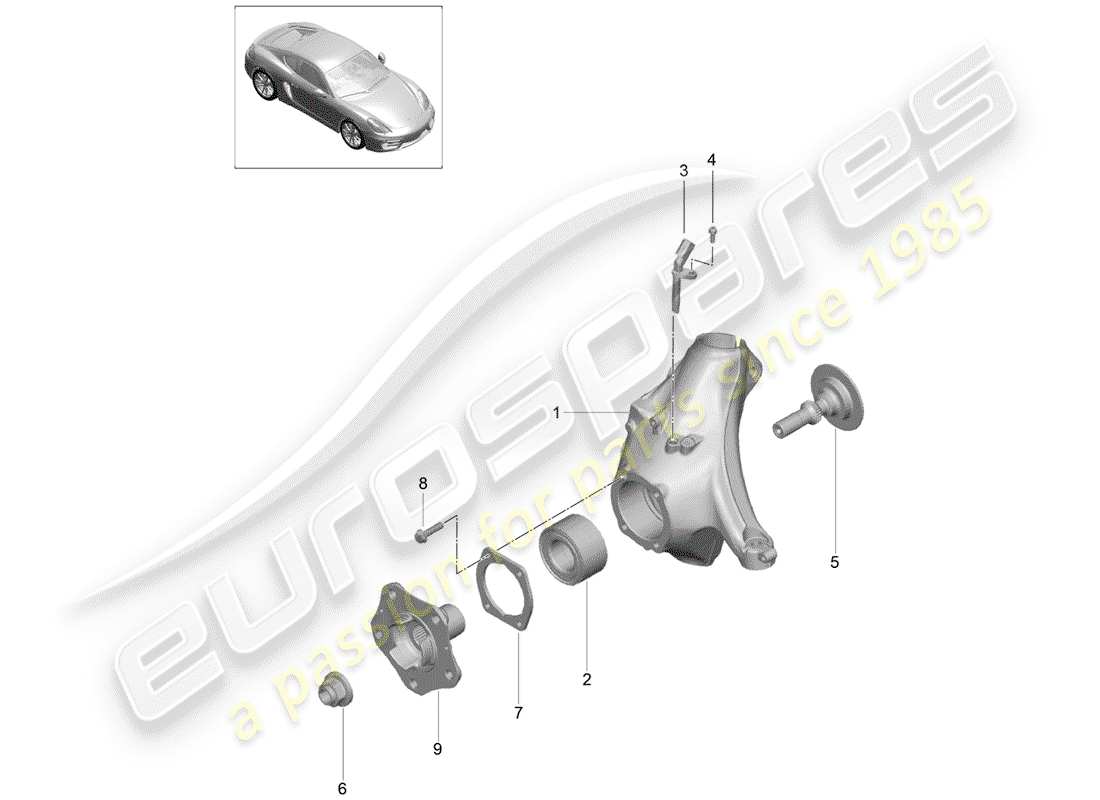 porsche 2014 (981 cayman) portaruota diagramma delle parti