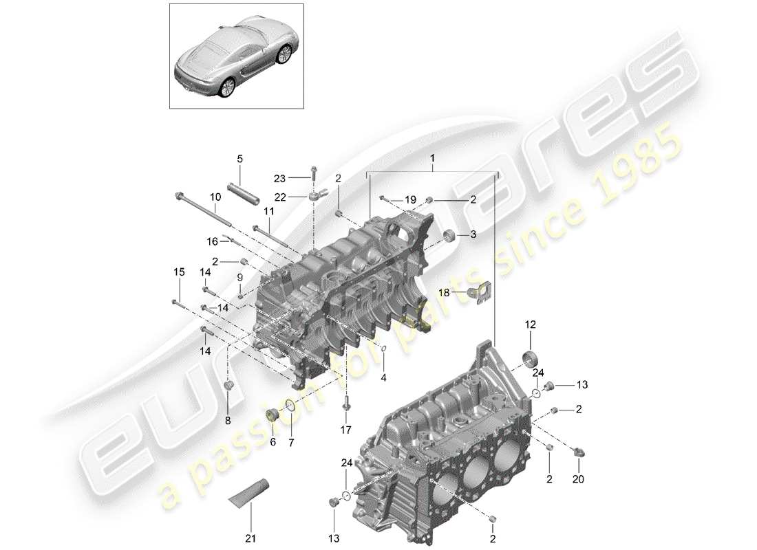 porsche 2016 (981 cayman) basamento diagramma delle parti