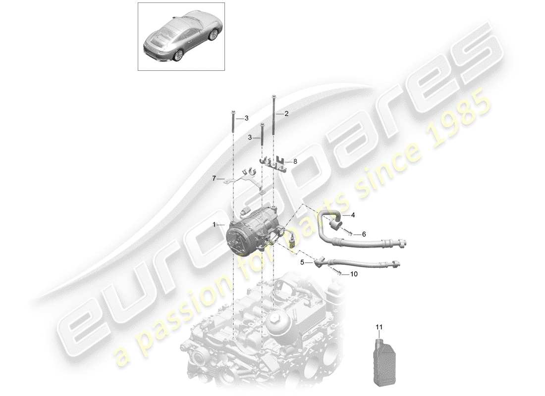 porsche 2017 (991-2) compressore diagramma delle parti