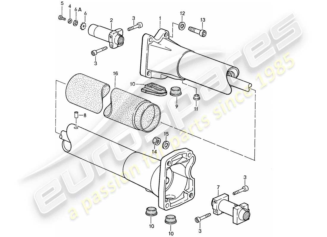 porsche 1987 (959) tubo centrale diagramma delle parti