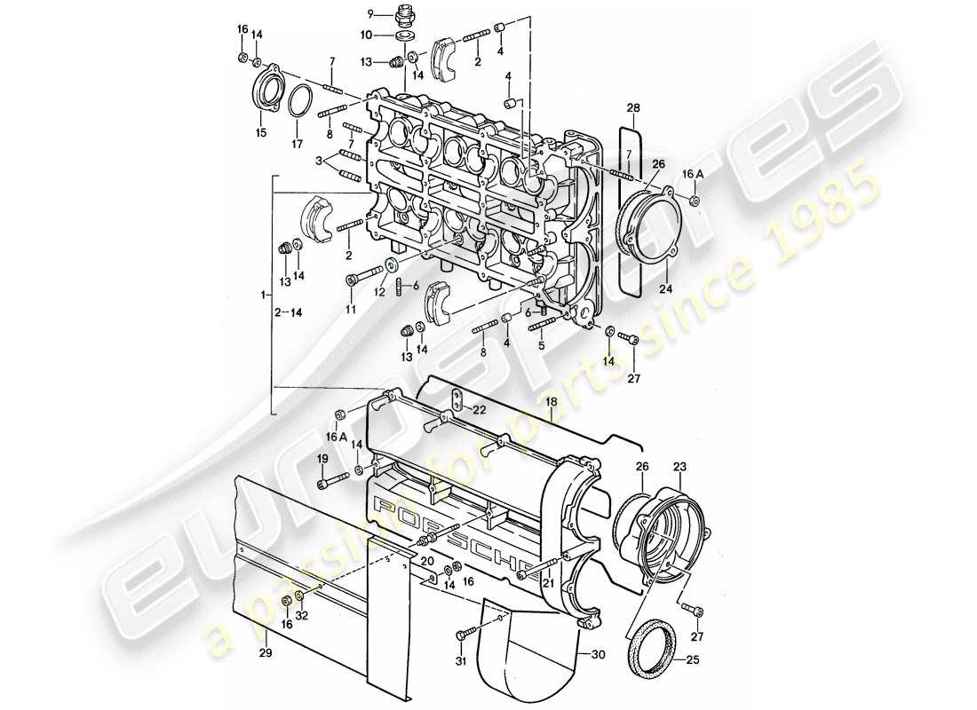 porsche 1987 (959) alloggio albero a camme diagramma delle parti