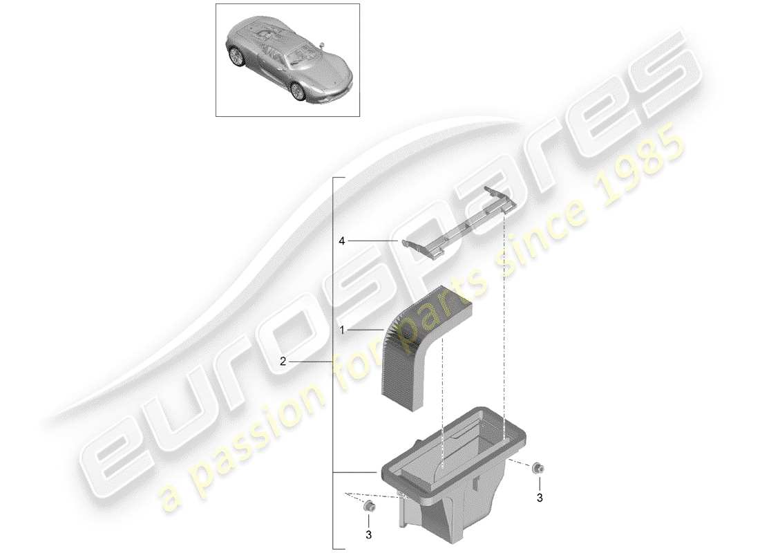 porsche 2015 (918 spyder) sostituzione del filtro dell'aria fresca schema delle parti