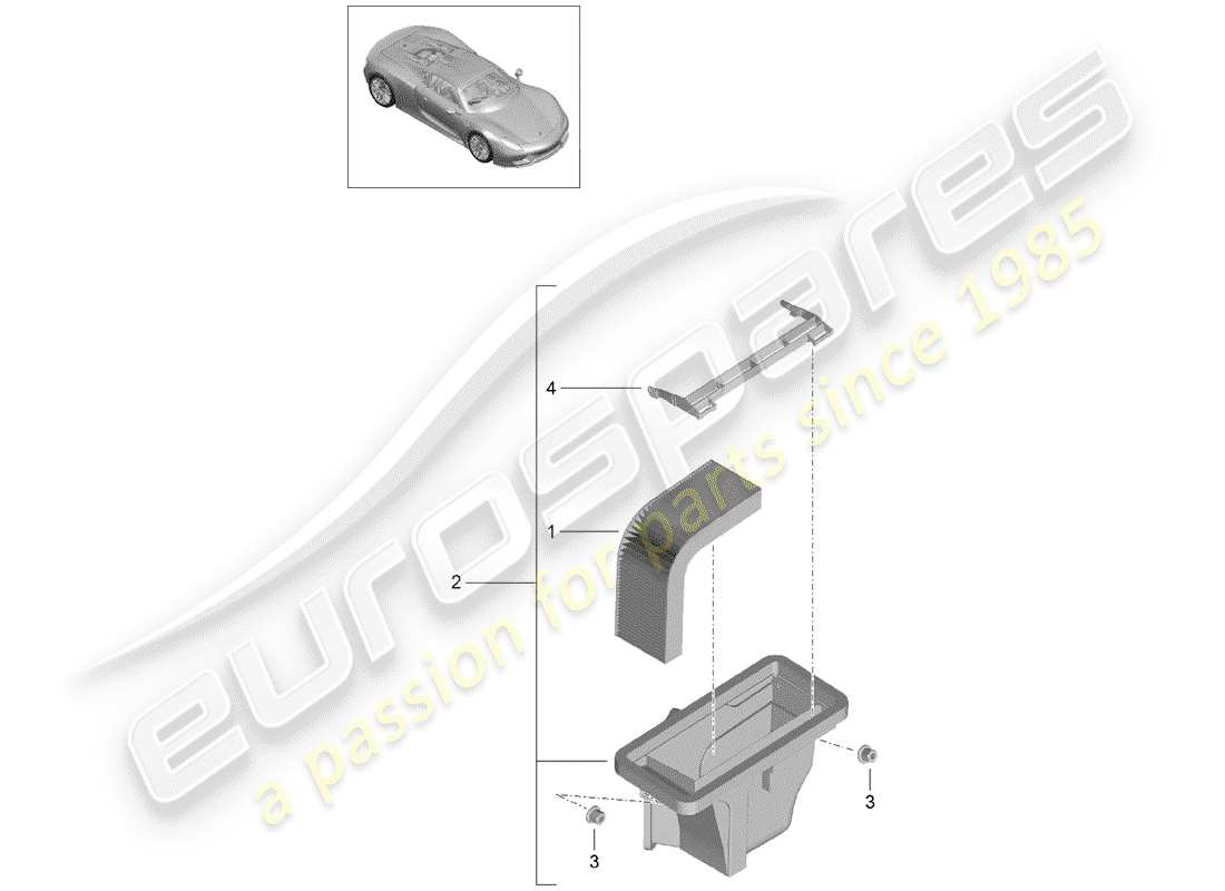 porsche 918 spyder (2015) sostituzione del filtro dell'aria fresca schema delle parti