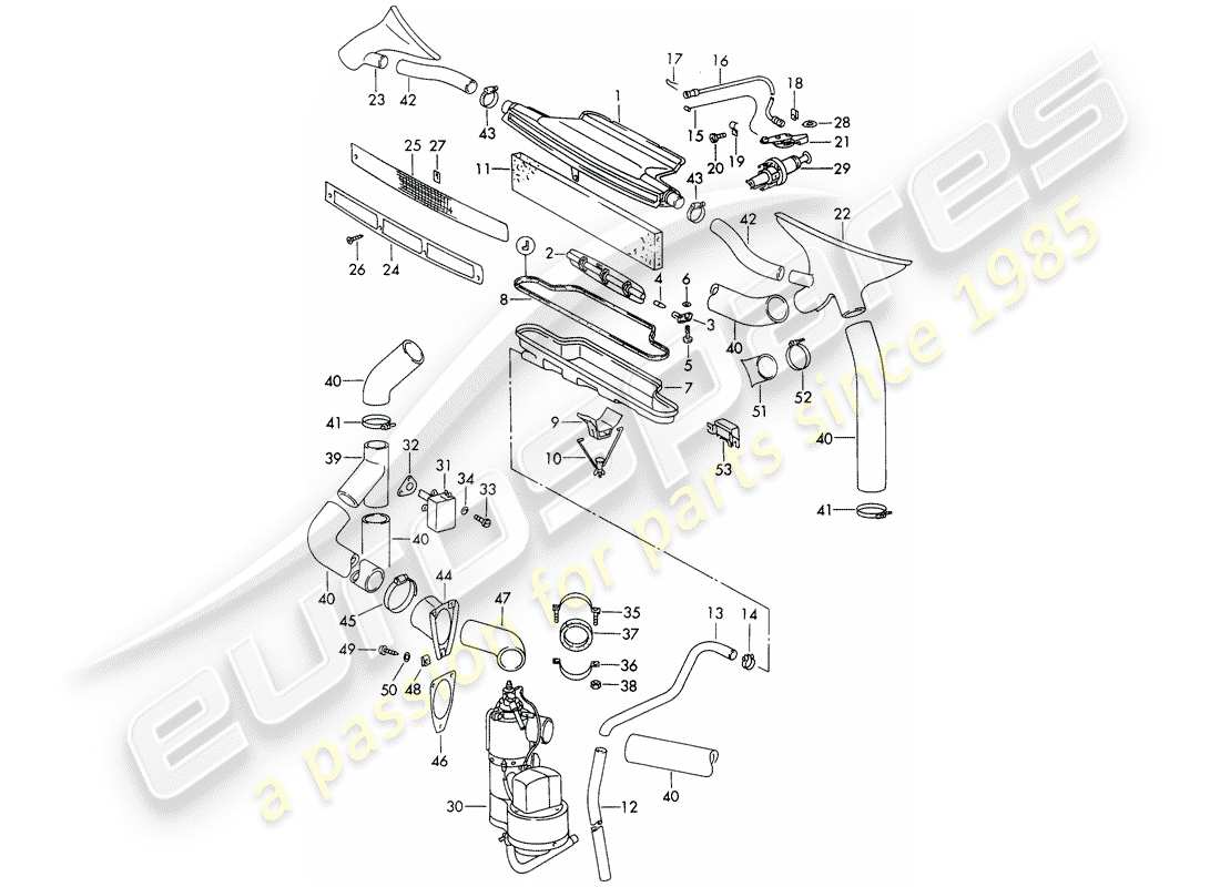 porsche 1966 (911/912) ventilazione - riscaldatore - d >> - mj 1968 schema delle parti