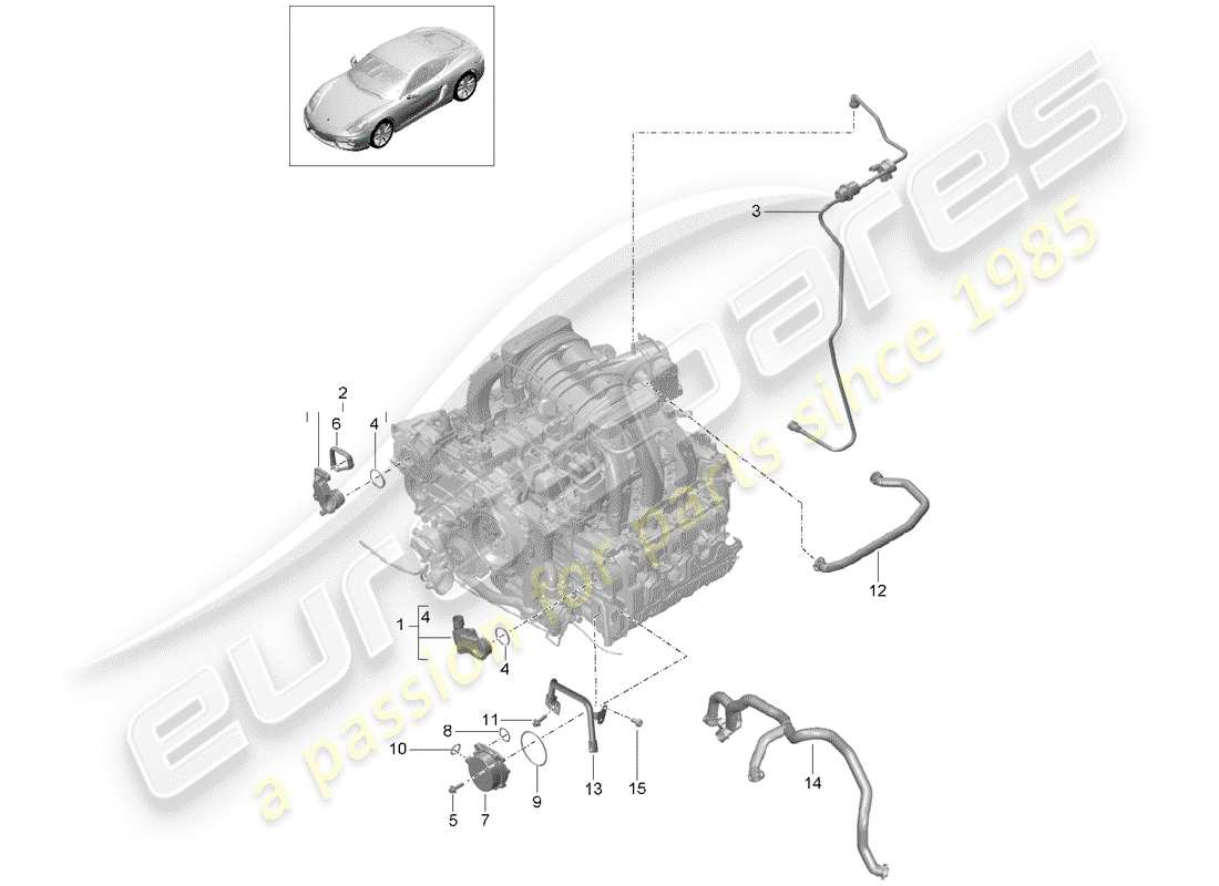 porsche 2016 (981 cayman) basamento diagramma delle parti