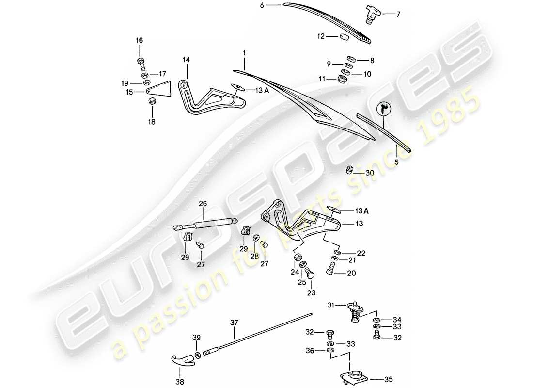 porsche 1989 (911) copertina diagramma delle parti