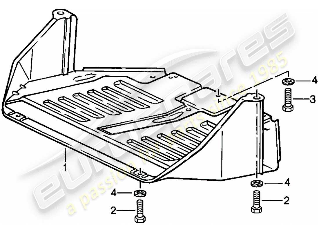 porsche 1987 (924s) piastra di protezione p. motore schema parte