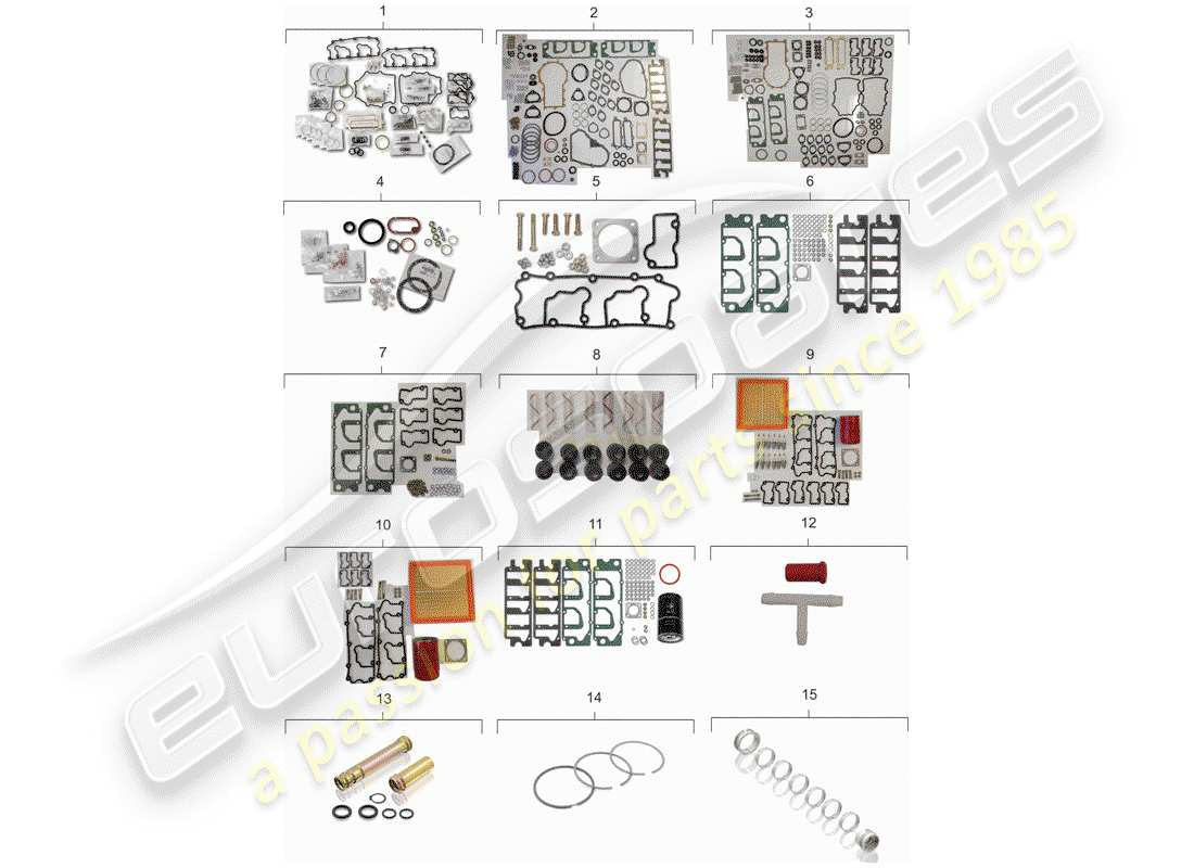 porsche 1990 (964) set guarnizioni - kit di riparazione - set manutenzione schema delle parti