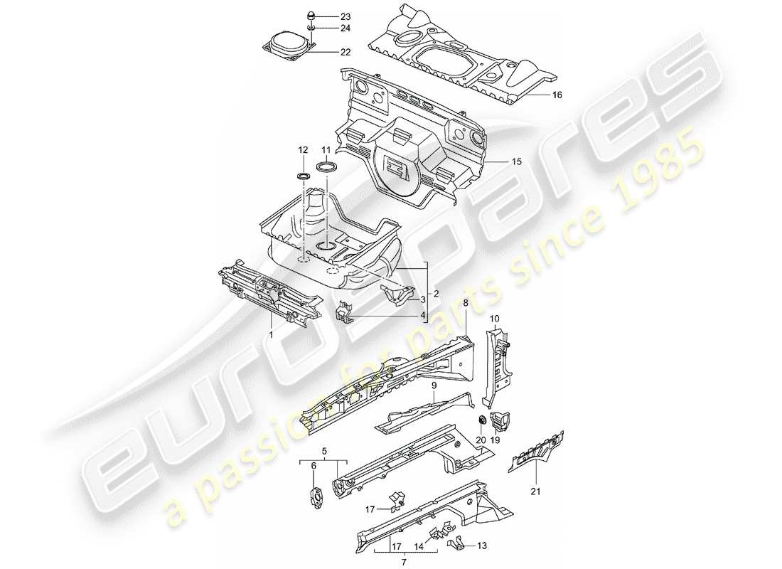 porsche 2000 (996) anteriore - parti singole diagramma delle parti