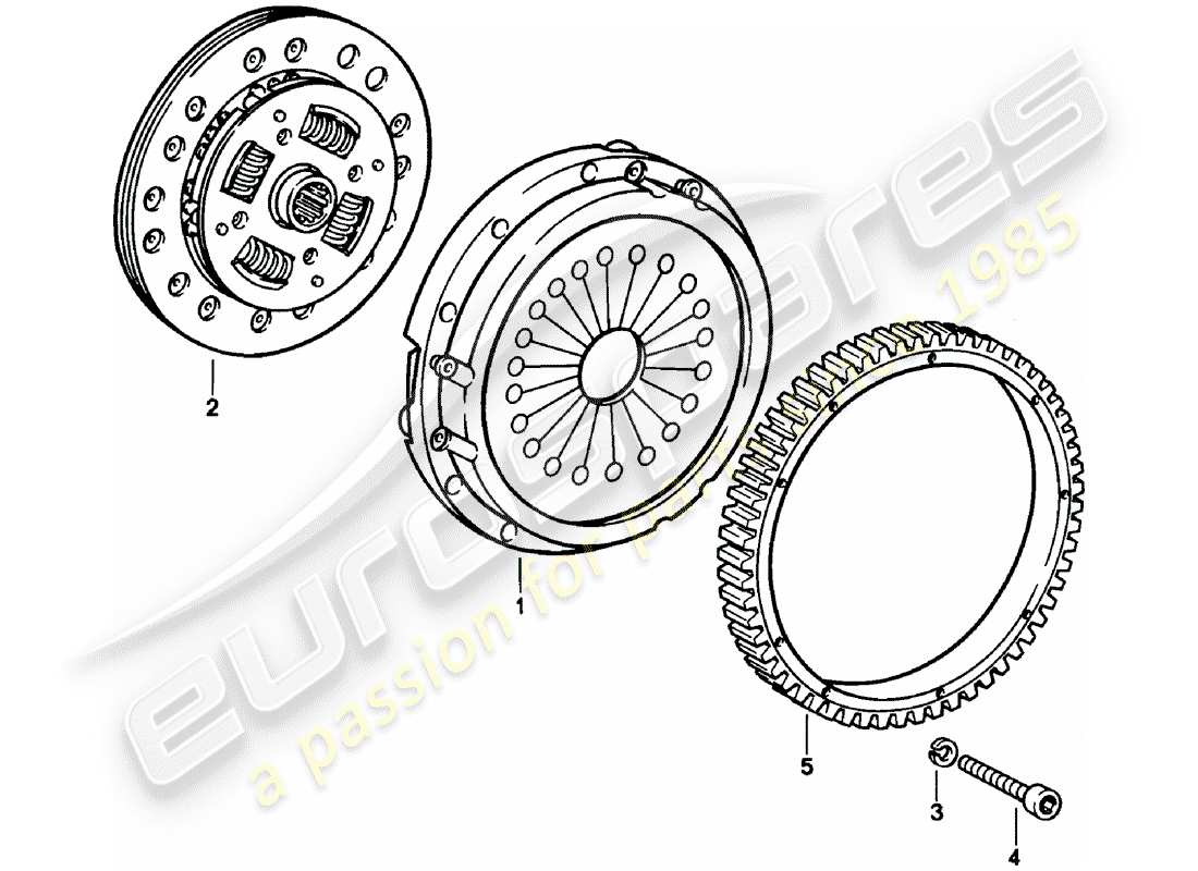 porsche 1979 (911) frizione diagramma delle parti