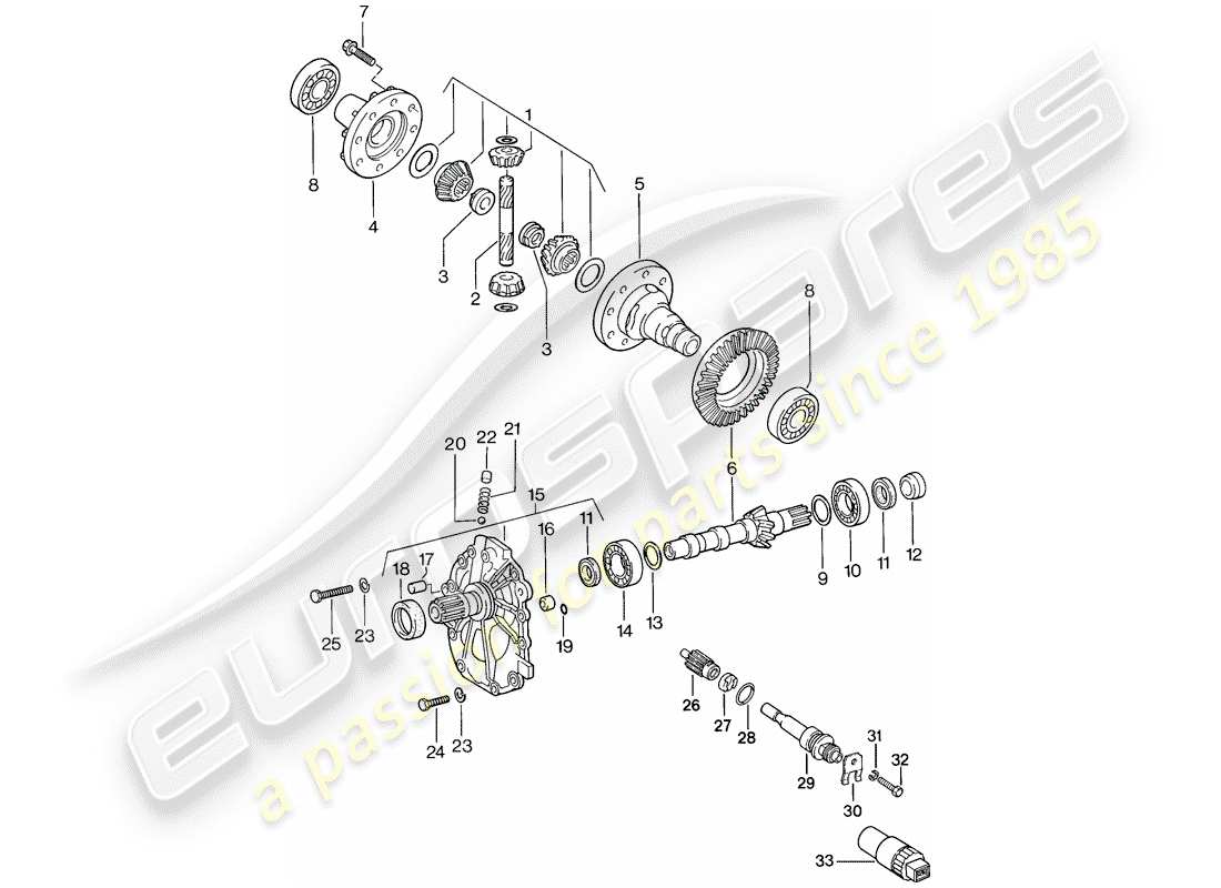 porsche 1988 (944) differenziale - cambio automatico diagramma delle parti