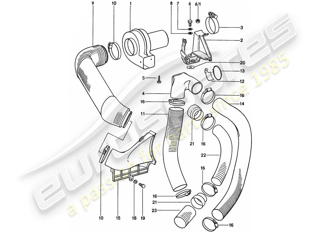 porsche 1974 (911) soffiatore aggiuntivo - d - mj 1975>> schema delle parti