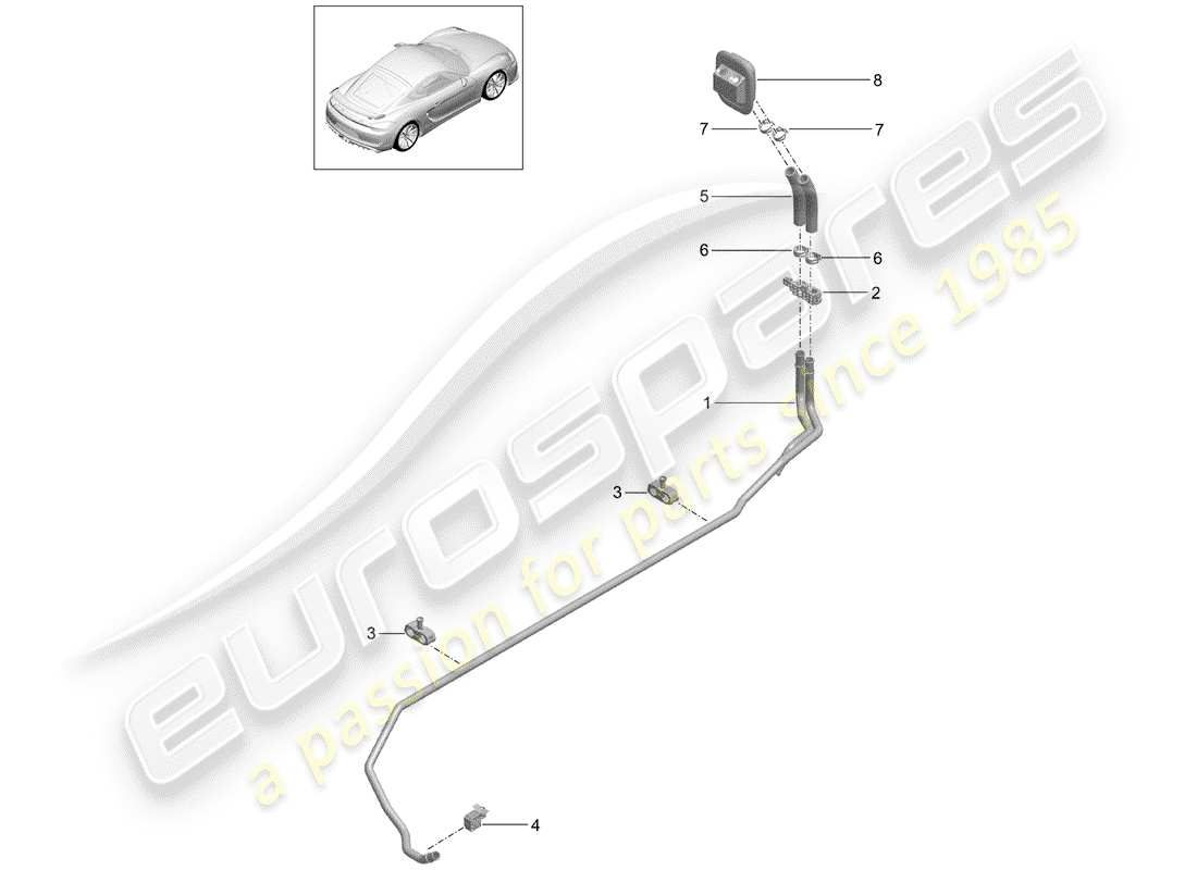 porsche 2016 (981 cayman gt4) diagramma delle parti del riscaldatore