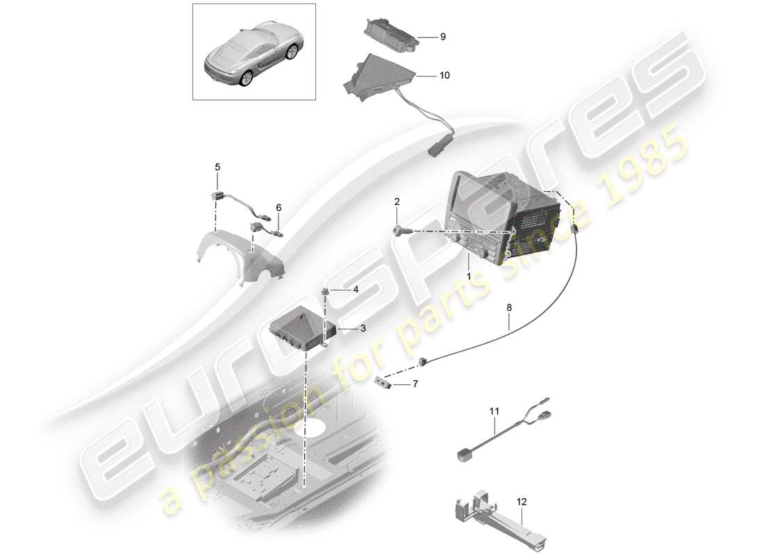 porsche 2016 (981 cayman) unità operativa diagramma delle parti