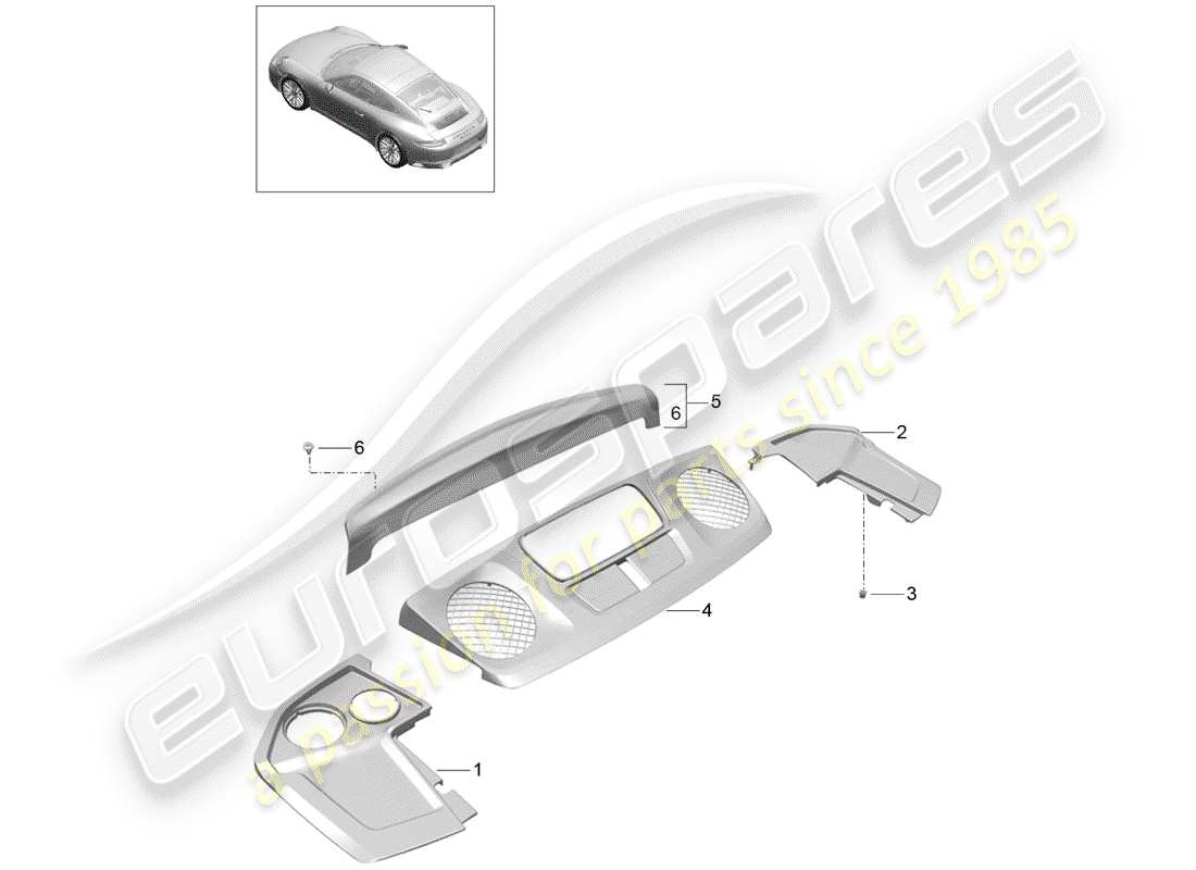 porsche 2020 (991-2) liner diagramma delle parti