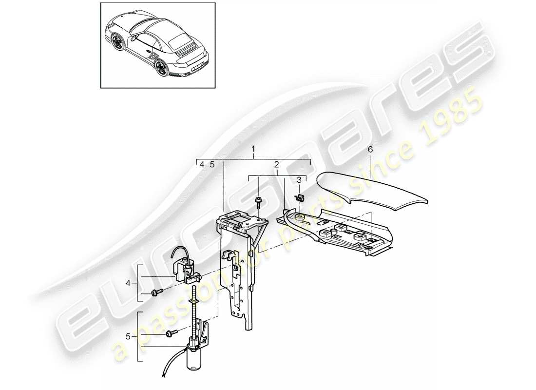 porsche 2013 (997-2 turbo / gt2 rs) diagramma delle parti flap