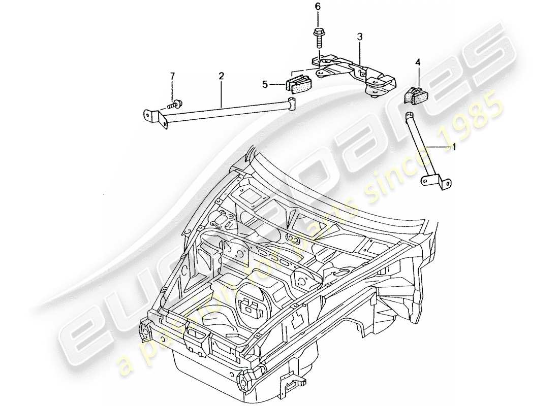 porsche 2003 (996) punte a cupola diagramma delle parti