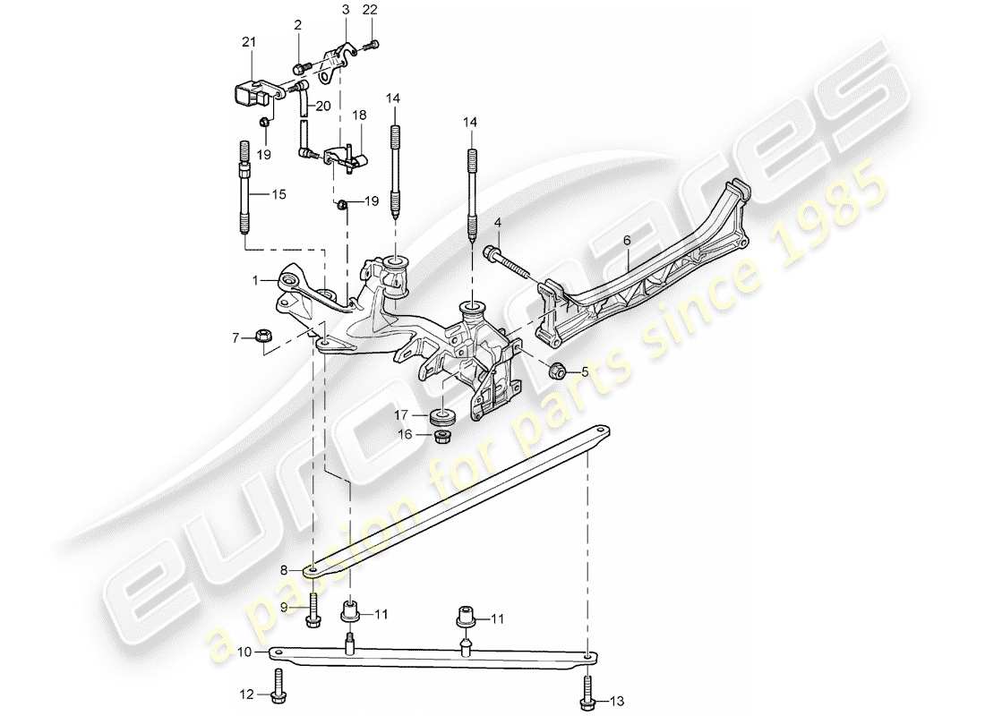 porsche 2004 (996 gt3) asse posteriore - pannello laterale - staffa schema particolare