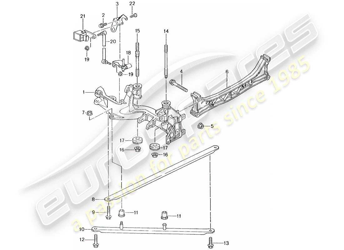 porsche 2001 (996) asse posteriore - pannello laterale - staffa diagramma delle parti
