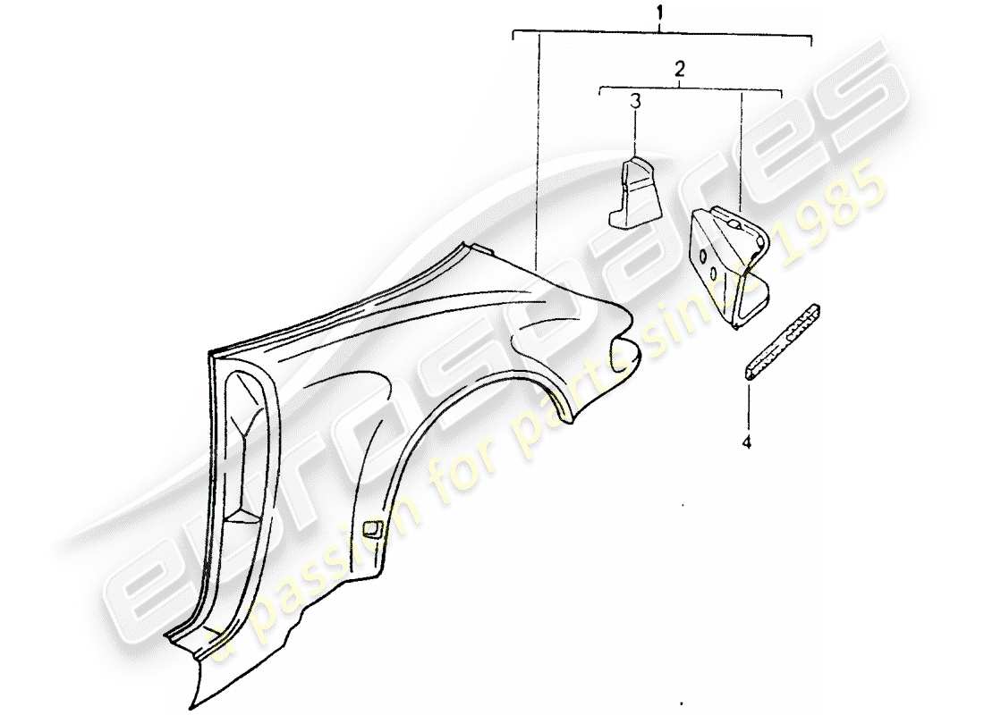porsche 1990 (964) pannellatura esterna schema delle parti